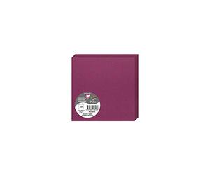 Clairefontaine 21826C - Paquet de 25 Cartes Doubles - Format Carré (13,5x13,5cm) - 210g/m² - Coloris Framboise - Carton d'Invitation Evènements et Correspondance - Gamme Pollen - Papier Premium Lisse
