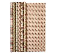 Clairefontaine 223799C - Un rouleau de papier cadeau Kraft brun 60g, 2x0,7m - Motif aléatoire