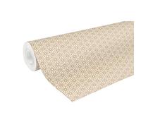 Clairefontaine 223803C - Une Bobine De Papier Kraft Brut Recyclé - Dimensions : 50mx70 cm - 70g - Motif : Géométrique Or - Papier Recyclé, Idéal pour Emballage Cadeaux, DIY, Loisirs Créatifs