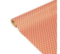 Clairefontaine 223825C - Un Rouleau De Papier Cadeau - Kraft Brut 70g 100% Recyclé - 5mx35cm (Spécial Petite Largeur) - Motif : Fleurs Rouges - Emballage Cadeau, Idéal Pour Les Petits Emballages