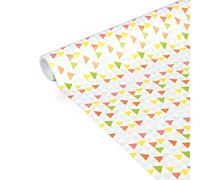 Clairefontaine 223869C - Un Rouleau De Papier Cadeau - Papier Affiche 80g - 5mx35cm (Spécial Petite Largeur) - Motif : Triangles Multicolors - Emballage Cadeau, Idéal Pour Petits Emballages
