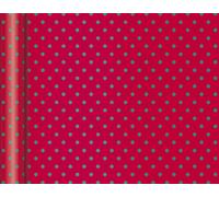 Clairefontaine 223885C - Un Rouleau De Papier Cadeau - Papier Affiche 80g - 5mx35cm (Spécial Petite Largeur) - Motif : Pois Vert/Fond Rouge - Emballage Cadeau, Idéal Pour Petits Emballages
