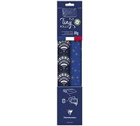 Clairefontaine 223892C - Kit D'emballage Cadeau Zéro Plastique - 2 Rouleaux Papier Cadeau Kraft Recyclé 5mx35cm - Bobine Ruban 20m + 10 Étiquettes Cadeaux A Découper - Bleu/Or - Emballage Responsable
