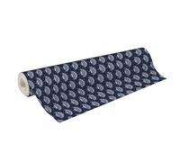 Clairefontaine - 223915C - Un Rouleau de Papier cadeau Tiny Roll - Grande longueur - Papier 80g - Motifs : Eventail bleu - Dimensions : 50x0,35m - Format Compact - Emballage Cadeau Noël