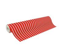 Clairefontaine Papier cadeau Tiny Roll 223918C – Rayures rouges – Emballage Noël 80 g 50×0,35 m