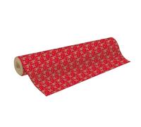 Clairefontaine - 223922C - Un Rouleau de Papier cadeau Tiny Roll - Grande longueur - Kraft 70g - Motifs : Rennes fond rouge - Dimensions : 50x0,35m - Format Compact - Emballage Cadeau Noël
