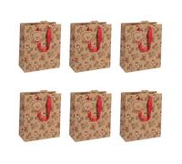 Clairefontaine - 223929-3Cpack - Un lot de 6 sacs cadeaux Noël - Formats moyens 21,5x10,2x25,3cm - Oursons - Qualité supérieure, résistant : 210g - idéal pour : livre, jeux, petits coffrets