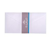 Clairefontaine 23000L - Un paquet de 20 enveloppes gommées doublées 11 x 22 cm 100 g, Vélin de France, Blanc