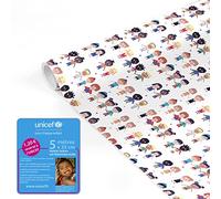 Clairefontaine 231622UNICEFC - Un Rouleau De Papier Cadeau UNICEF - Papier Affiche 80g - 5mx35cm (Spécial Petite Largeur) - Motif : Farandole - Emballage Cadeau, Idéal Petits Emballages
