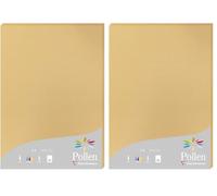 Clairefontaine 24279C - Étui de 25 Feuilles - Format A4 (21x29,7cm) - 210g/m² - Coloris Caramel - Papier d'Invitation Evènements et Correspondance - Gamme Pollen - Papier Premium Lisse (Lot de 2)
