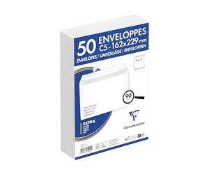 Clairefontaine 2542C - Paquet 50 Enveloppes Blanches C5 Auto-Adhésives 90g