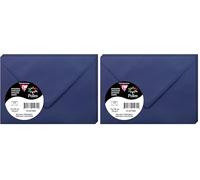Clairefontaine 25740C - Paquet de 20 Enveloppes Mini Format 7,5x10cm Bleu Nuit - 120g/m² - Fermeture gommée - Invitation Evènements et Correspondance - Gamme Pollen - Papier Lisse