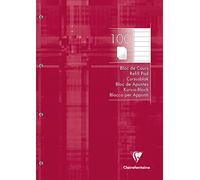 Clairefontaine 25818C Bloc de Cours Encollé Perforé Rouge Framboise - A4 21x29,7 cm - 200 Pages Lignées - Papier Blanc 90 g - Couverture Carte Pelliculée