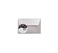 Clairefontaine 26071C - Sachet de 5 Enveloppes Auto-Adhésives - Format 9x14cm - 120g/m² - Coloris Argent - Invitation Evènements et Correspondance - Gamme Pollen - Papier Premium Lisse