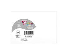 Clairefontaine 26216C - Sachet de 5 Cartes Simples - Format 7x9,5cm - 210g/m² - Coloris Blanc - Invitation Evènements et Correspondance - Gamme Pollen - Papier Premium Lisse