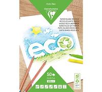 Clairefontaine 26509C - Bloc de 50 feuilles de Papier Blanc - Format A4 (21x29,7cm) - Papier 120g pour Bricolage et Dessins - Loisirs Créatifs Enfants et Adultes - Produit 100% Recyclé