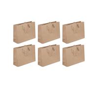 Clairefontaine - 28800-6Cpack - Un lot de 6 sacs cadeaux adulte - Grands formats 37,3x11,8x27,5cm - Kraft uni - Qualité supérieure, résistant :210g - idéal pour : jeux de société, puzzles, coffrets