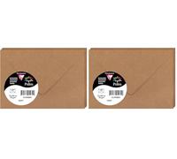 Clairefontaine 29000C - Paquet de 20 Enveloppes Mini Format 7,5x10cm Kraft - 120g/m² - fermeture gommée - Invitation Evènements et Correspondance - Gamme Pollen - Papier Lisse