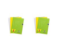 Clairefontaine 293101AMZ Lot de 6 Cahiers Agrafés Mimesys - A4 21x29,7 cm - 48 Pages Grands Carreaux - Papier Blanc 90 g - Couverture Polypro Couleur Aléatoire