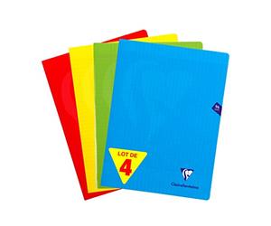 Clairefontaine 293361AMZ - Lot 4 Cahiers Mimesys 24x32cm 96p GC Polypro