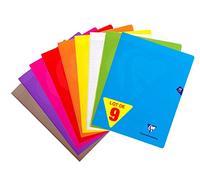 Clairefontaine 299311AMZC Lot de 9 Cahiers Agrafés Mimesys - 24x32 cm - 48 Pages Grands Carreaux - Couvertures Polypro Assorties (Rose, Bleu, Rouge, Jaune, Vert, Gris, Violet, Orange et Incolore)