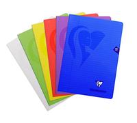 Clairefontaine 303125C Un Cahier Agrafé Mimesys - A4 21x29,7 cm - 80 Pages Lignées avec Marge - Papier Blanc 90 g - Couverture Polypro Couleur Aléatoire