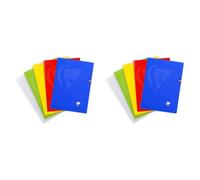 Clairefontaine 303181C Un Cahier Agrafé Mimesys - A4 21x29,7 cm 140 Pages Grands Carreaux Papier Blanc 90 g - Couverture Polypro Couleur Aléatoire (Lot de 2)