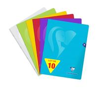 Clairefontaine 303365C Un Cahier Agrafé Mimesys - 24x32 cm - 96 Pages Ligné avec Marge - Papier Blanc 90 g - Couverture Polypro Transparent - Couleur Aléatoire
