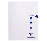 Clairefontaine 303380C Un Cahier Agrafé Dessin Mimesys Incolore - 24x32 cm - 48 Pages Unies Blanches - Papier à Dessin 125 g - Couverture Polypro
