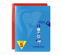 Clairefontaine 303727C - Lot 5 Cahiers TP Mimesys 17x22cm 80p GC + Unies