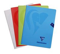 Clairefontaine 303740C Un Album Agrafé Mimesys - 17x22 cm - 96 Pages Unies Blanches - Papier 90 g - Couverture Polypro Transparent - Couleur Aléatoire