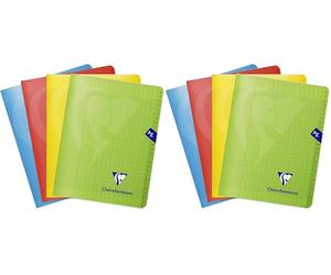 Clairefontaine 303748C Un Répertoire Agrafé Mimesys - 17x22 cm - 96 Pages Grands Carreaux - Papier Blanc 90 g - Couverture Polypro - Couleur Aléatoire (Lot de 2)