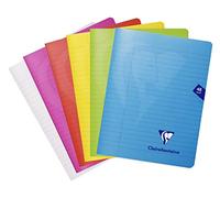 Clairefontaine 303755C Un Cahier Agrafé Mimesys - 17x22 cm - 48 Pages Lignées avec Marge - Papier Blanc 90 g - Couverture Polypro - Couleur Aléatoire