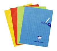 Clairefontaine 303794C Un Cahier d'Écriture Agrafé Mimesys - 17x22 cm - 32 Pages Double Ligne 3 mm Interligne Verticale - Papier Blanc 90 g - Couverture Polypro Couleur Aléatoire