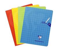 Clairefontaine 303796C Un Cahier d'Écriture Agrafé Mimesys - 17x22 cm - 32 Pages Grands Carreaux 3 mm Agrandis 12/12 - Papier Blanc 90 g - Couverture Polypro Couleur Aléatoire