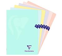 Clairefontaine 308162C Un Cahier Agrafé Mimesys PASTEL - A4 21x29,7 cm - 96 Pages Petits Carreaux - Papier Blanc 90 g - Couverture Polypro Opaque - Couleur Aléatoire