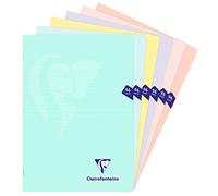 Clairefontaine 308166C Un Cahier Agrafé Mimesys PASTEL - A4 21x29,7 cm - 96 Pages Lignées - Papier Blanc 90 g - Couverture Polypro Opaque - Couleur Aléatoire