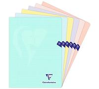Clairefontaine 308361C Un Cahier Agrafé Mimesys PASTEL - 24x32 cm - 96 Pages Grands Carreaux - Papier Blanc 90 g - Couverture Polypro Opaque - Couleur Aléatoire