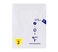 Clairefontaine 308780AMZC Un Lot de 3 Cahiers Agrafés Dessin Mimesys Incolores- 17x22 cm - 32 Pages Unies Blanches - Papier à Dessin 125 g - Couverture Polypro