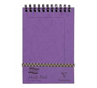 Clairefontaine 3119Z Un Bloc à Spirale en-Tête Midi Pad Europa Lilas - 10,2x15,2 cm - 200 Pages Détachables Lignées - Papier Blanc 90 g - Couvertures en Carte Lustrée