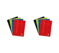 Clairefontaine 31210C Un Cahier Agrafé - A4 21x29,7 cm - 80 Pages Quadrillées 10x10 mm avec Marge - Papier Blanc 90 g - Couverture Carte Pelliculée Couleur Aléatoire (Lot de 2)