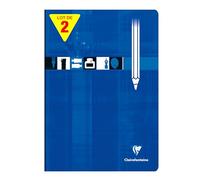 Clairefontaine 3160AMZC Un lot de 2 Cahiers à Dessin Agrafé Bleus - A4 21x29,7 cm - 32 Pages Unies Blanches - Papier à Dessin 125 g - Couverture Carte Pelliculée