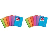 Clairefontaine 321601C Un Carnet à Spirale Koverbook - 9x14cm - 100 Pages Petits Carreaux - Papier Blanc 90 g - Couverture Enveloppante Polypro - Couleur Aléatoire (Lot de 2)