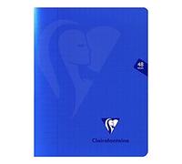 Clairefontaine 322751C Un Cahier Agrafé Mimesys Bleu Marine - 17x22 cm - 48 Pages Grands Carreaux - Papier Blanc 90 g - Couverture Polypro