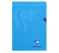 Clairefontaine 323161C Un Cahier Agrafé Mimesys Bleu - A4 21x29,7 cm - 96 Pages Grands Carreaux - Papier Blanc 90 g - Couverture Polypro