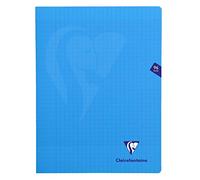 Clairefontaine 323361C Un Lot de 10 Cahiers Agrafés Mimesys Bleus - 24x32 cm - 96 Pages Grands Carreaux - Papier Blanc 90 g - Couverture Polypro