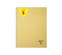 Clairefontaine 327122Cpack Lot 5 Cahiers A4 180p Petits Carreaux Jaune