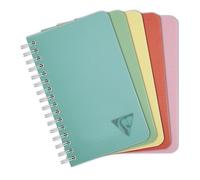 Clairefontaine 327425C Collection Linicolor ESSENCE Un Carnet à Spirale - 9x14 cm - 100 Pages Petits Carreaux - Papier Blanc 90 g - Couverture Polypro Transparent - Couleur Aléatoire