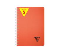 Clairefontaine 327503Cpack Collection Linicolor ESSENCE Lot de 5 Carnets à Spirale - A5 14,8x21 cm - 180 Pages Petits Carreaux - Papier Blanc 90 g - Couverture Polypro Transparent - Rouge Garance