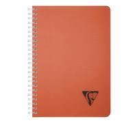 Clairefontaine 327503C Collection Linicolor ESSENCE Un Carnet à Spirale - A5 14,8x21 cm - 180 Pages Petits Carreaux - Papier Blanc 90 g - Couverture Polypro Transparent - Rouge Garance